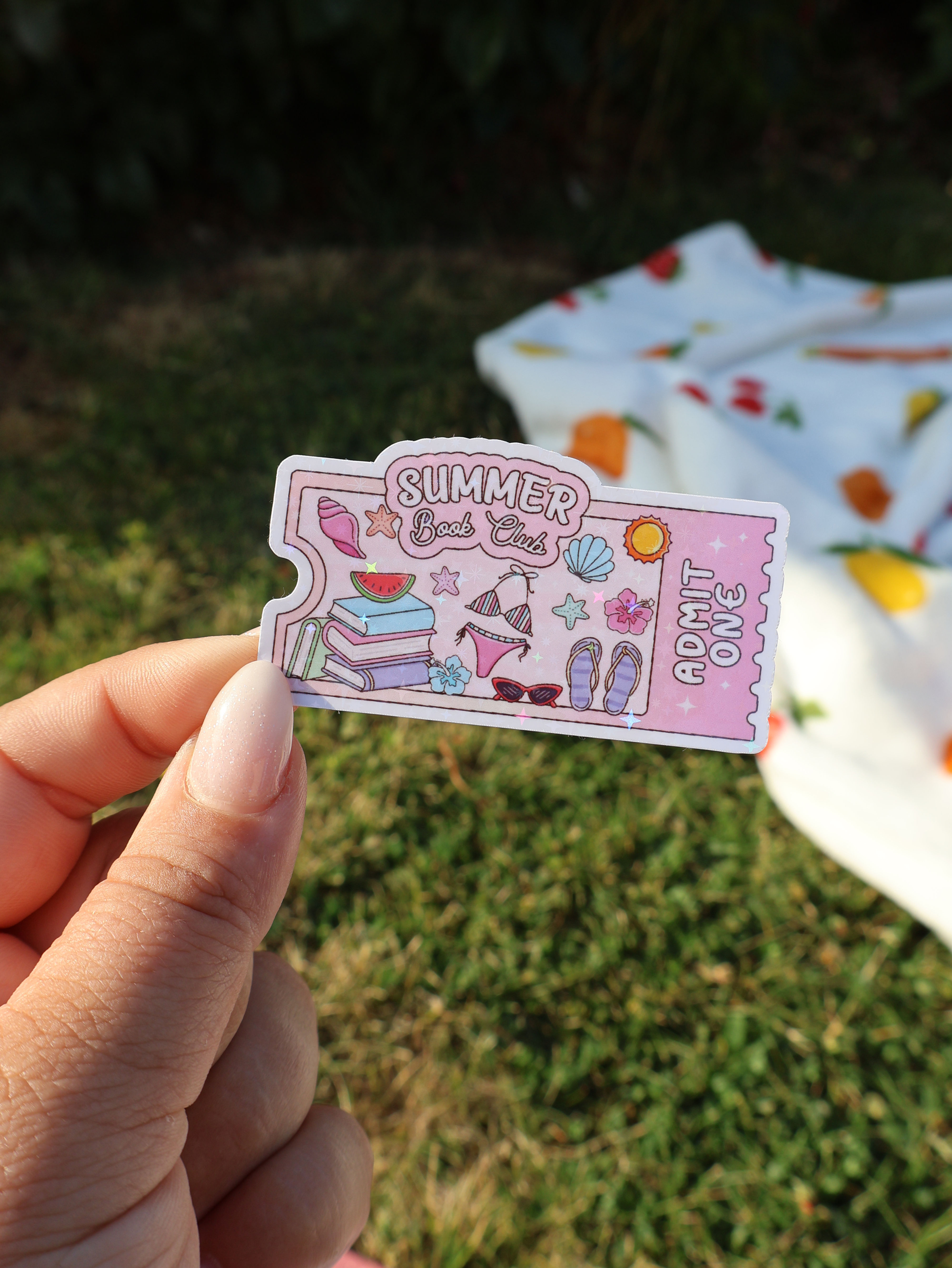 Summer Book Club Sparkly Sticker