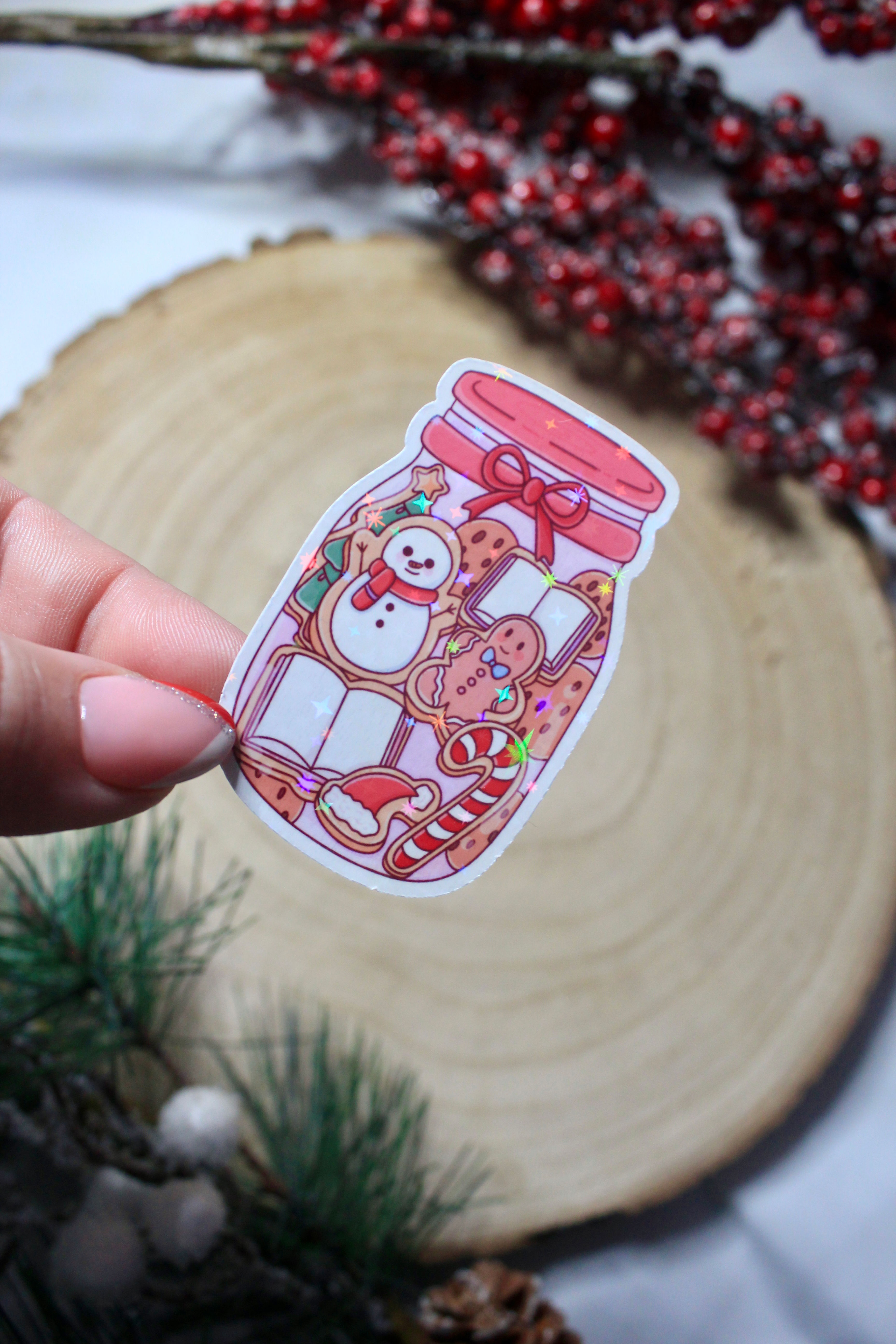 Christmas Jar Sparkly Sticker