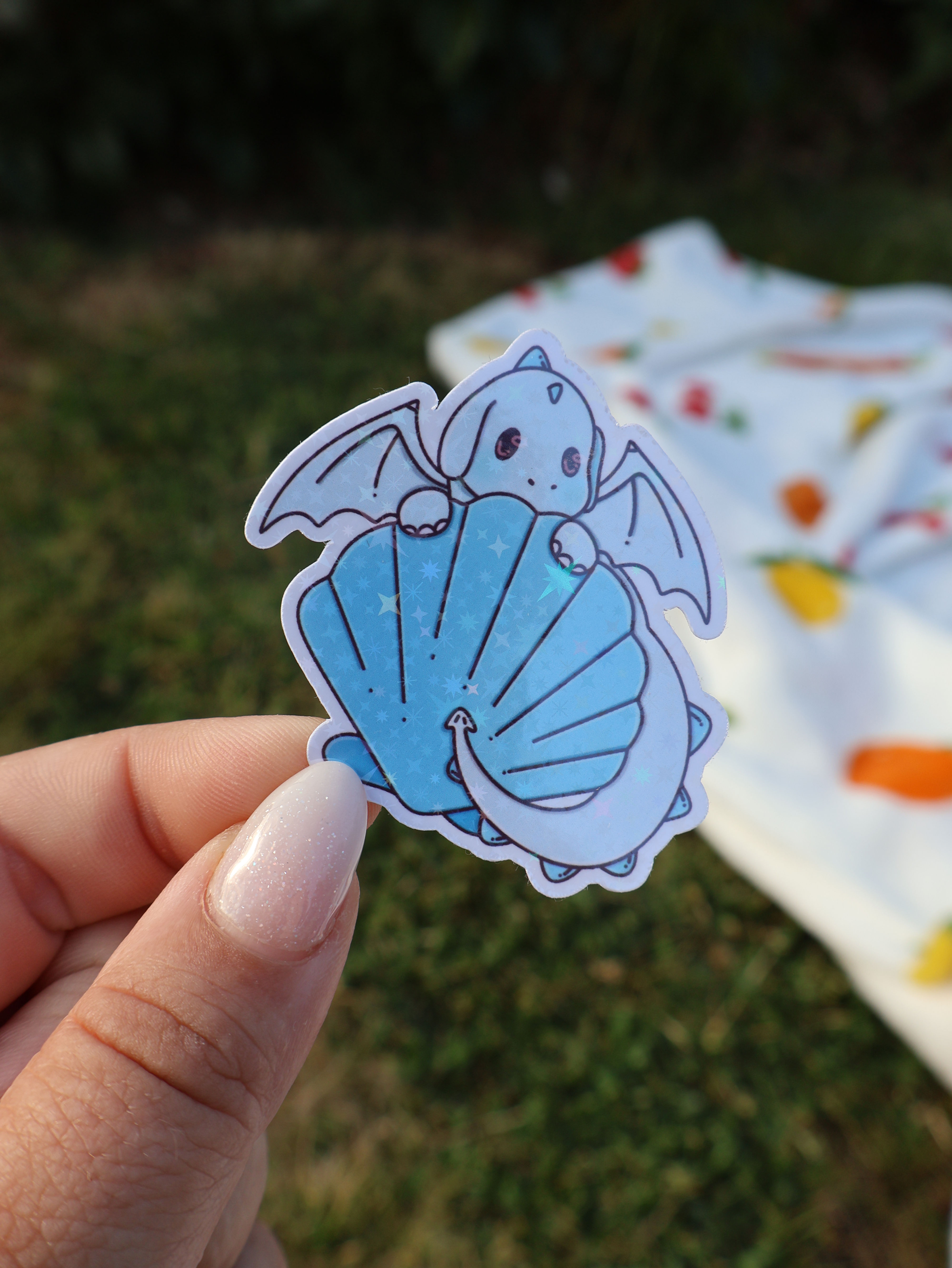 Blue Dragon Sparkly Sticker