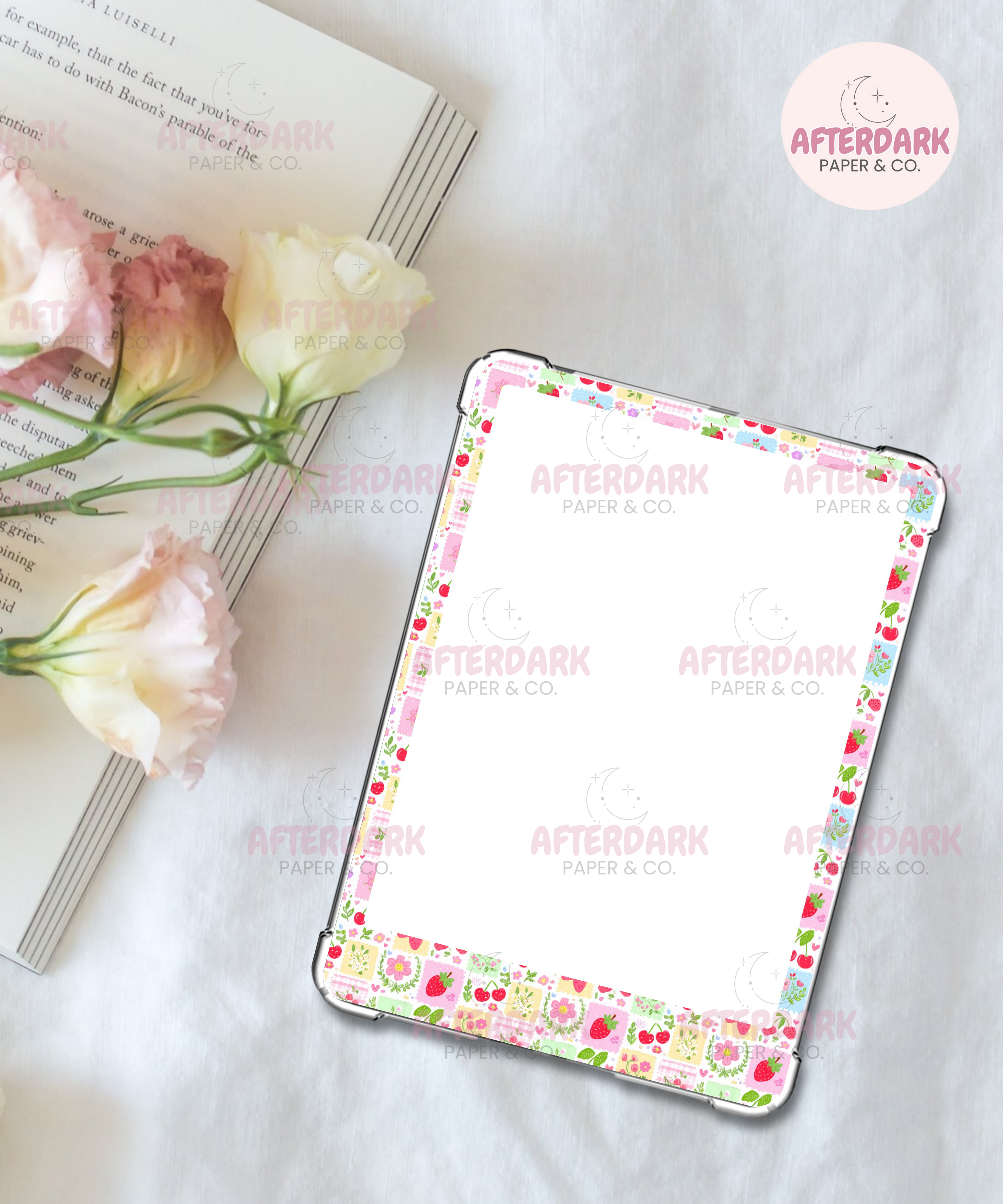 Sparkly Strawberry Cherry Kindle Skin