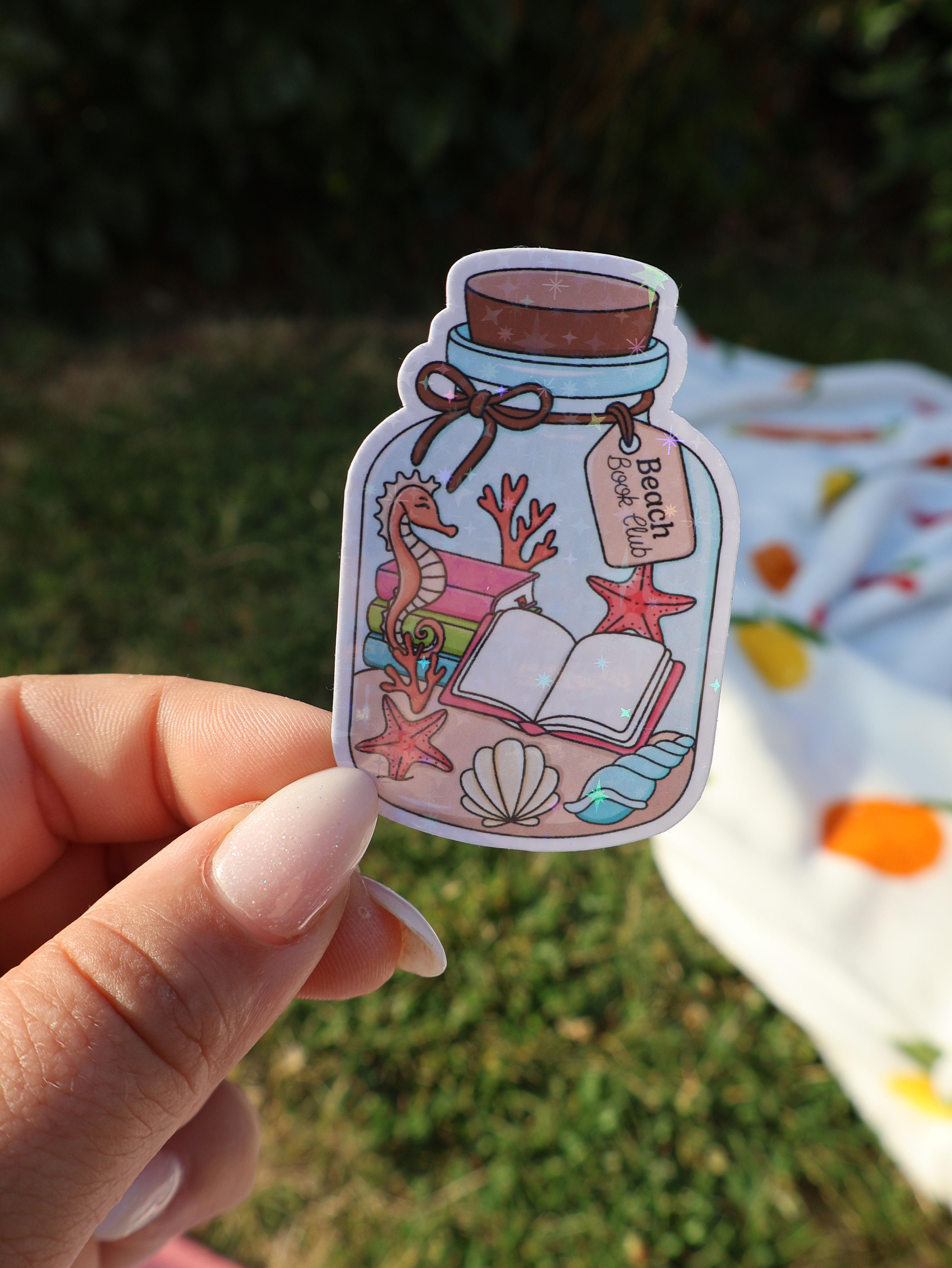 Summer Jar Sparkly Sticker