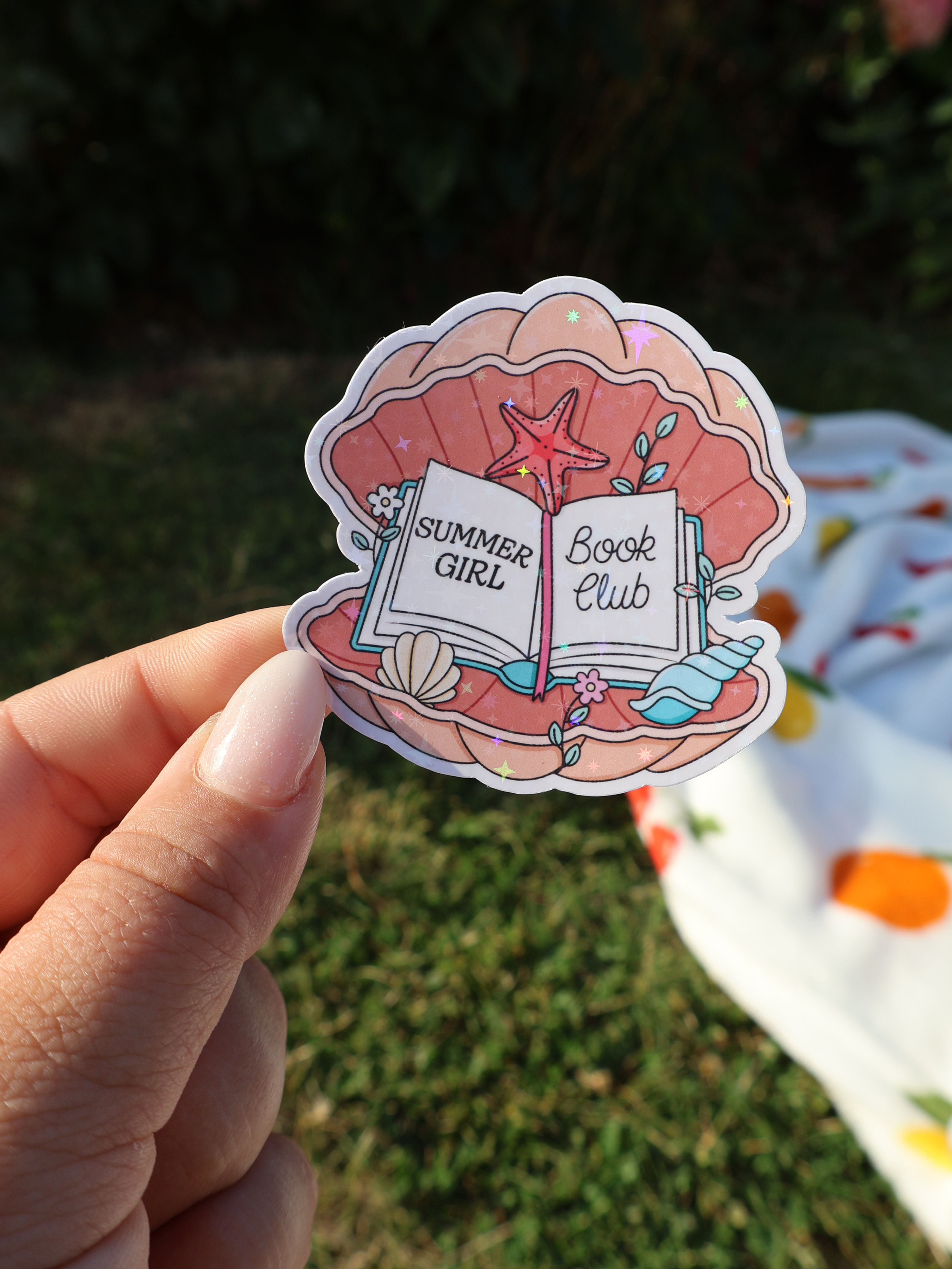 Summer Girl Book Club Sparkly Sticker
