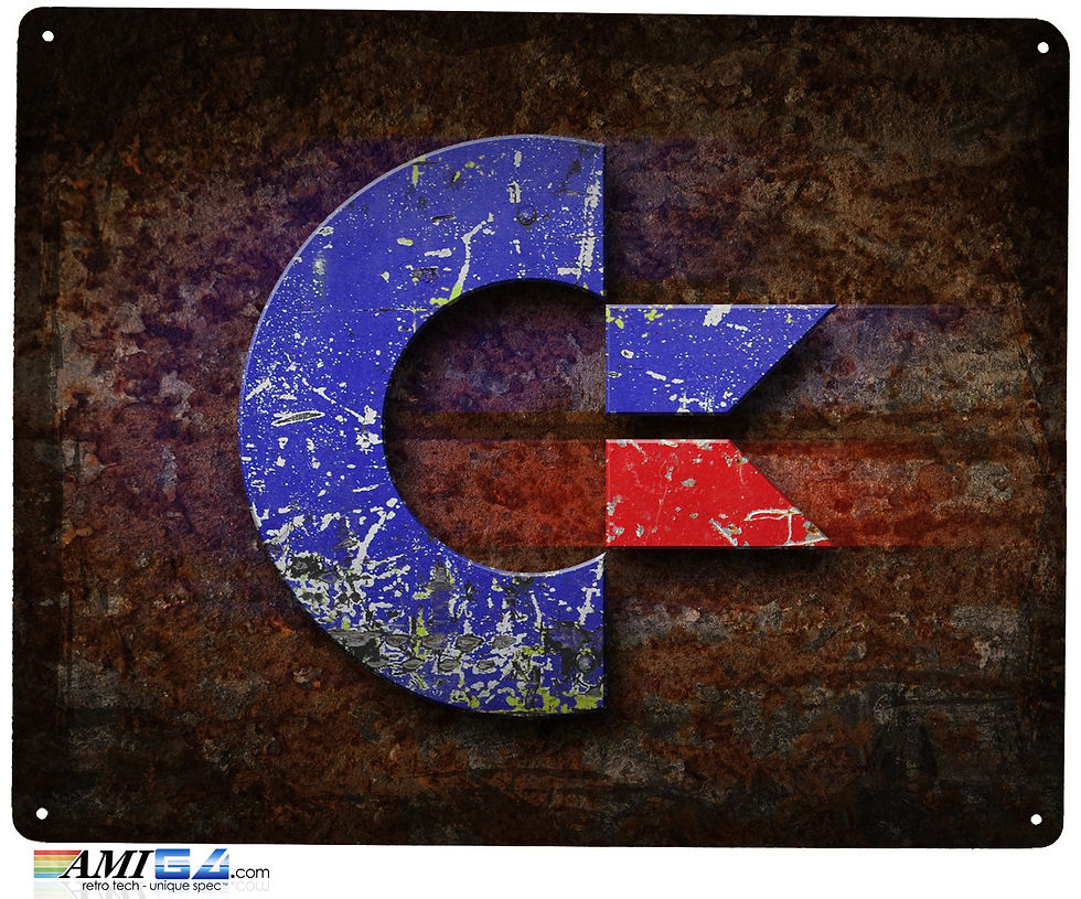 Thumbnail: Rusticated Commodore Logo Printed on Metal Sign - Stunning