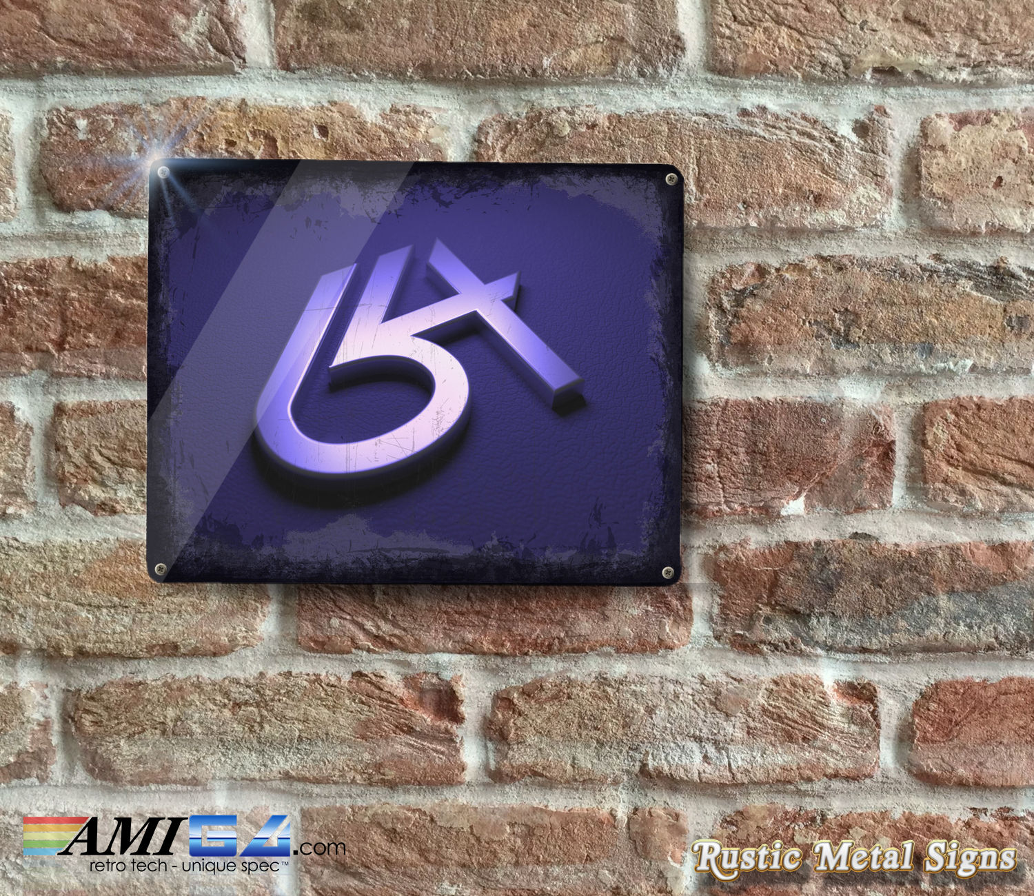 Commodore 64 Rustic Metal Sign
