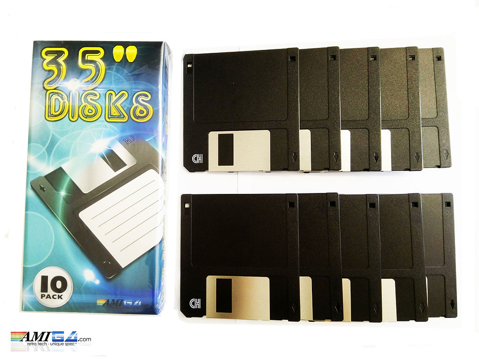 Thumbnail: Ten Black 3.5 inch floppy disks - Amiga - PC - Acorn - Atari