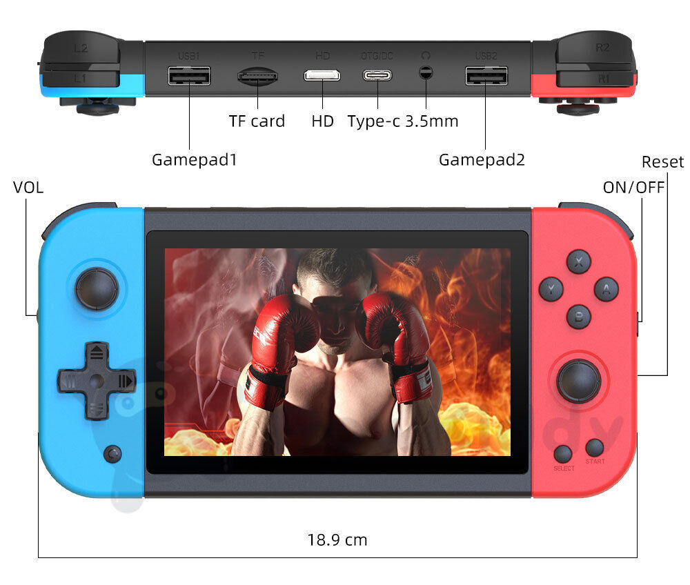 Powkiddy X51 5.0-inch Retro Handheld Game Console