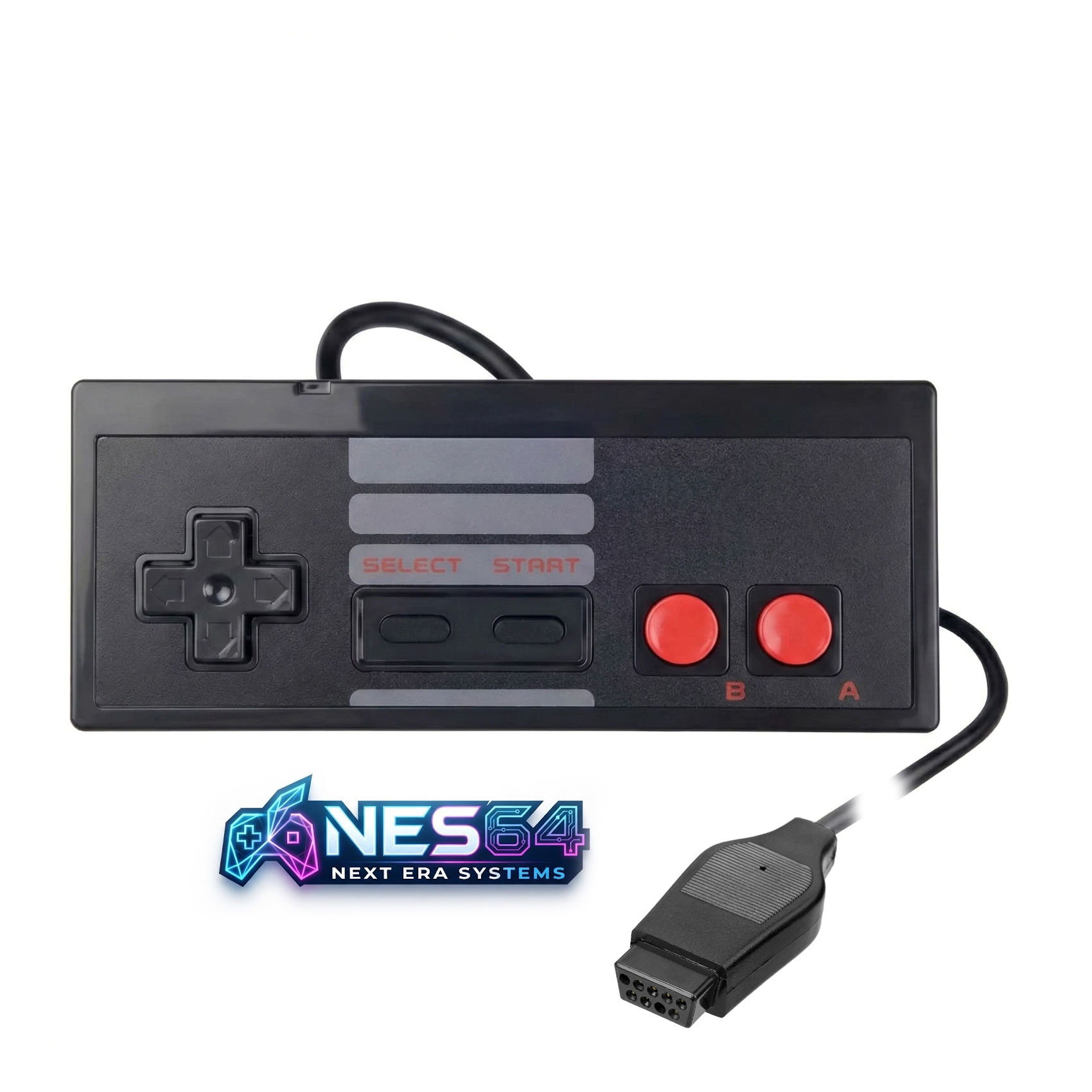 Black NES64 Game Controller Joypad