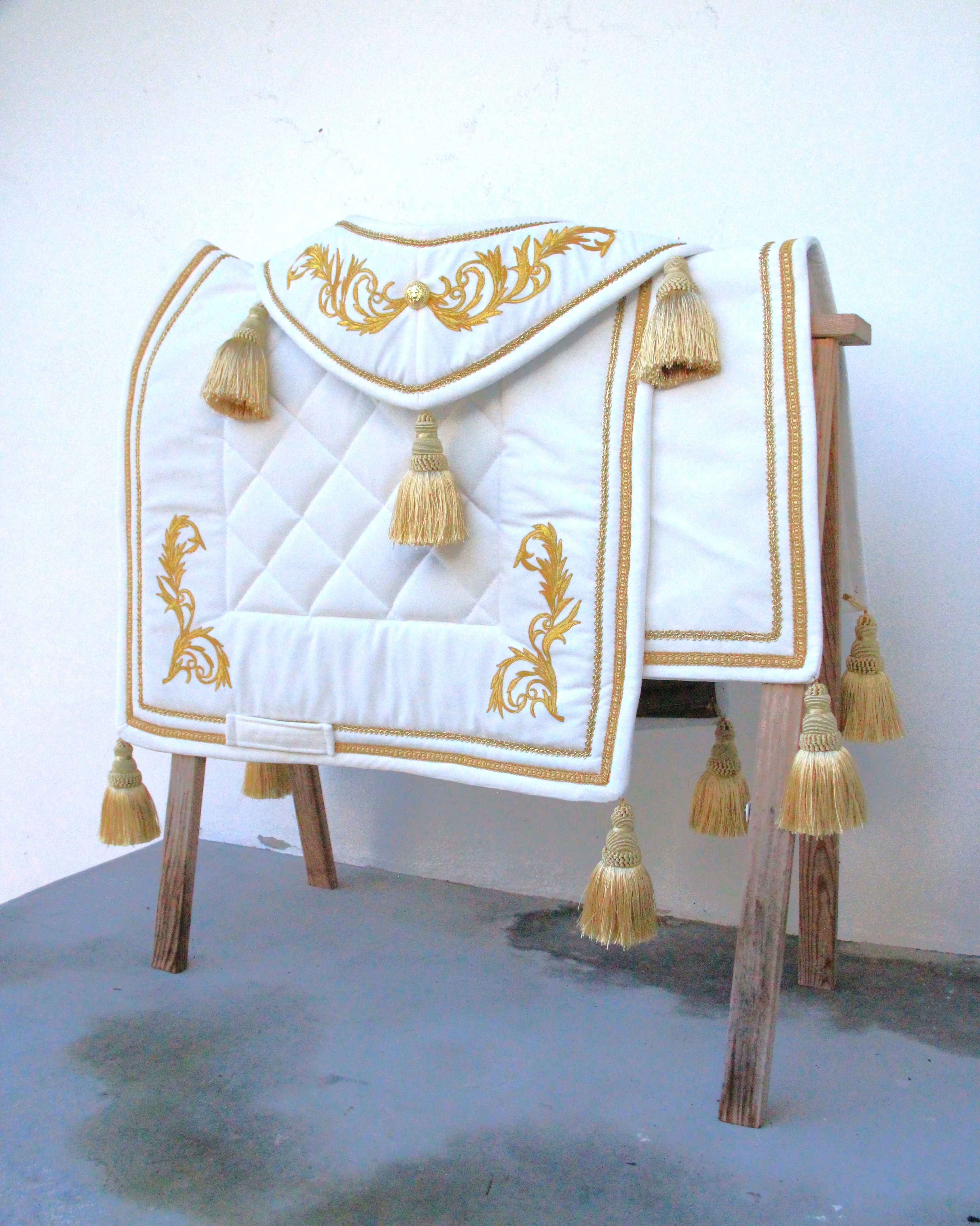 Ensemble - Haute école Deluxe - Velours Blanc cassé broderies baroques