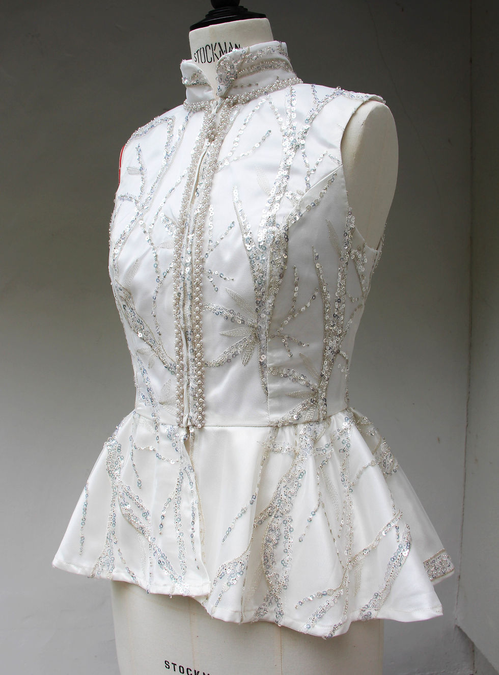 Miniature : Veste Redingote sans manches Femme - Ivoire perlé