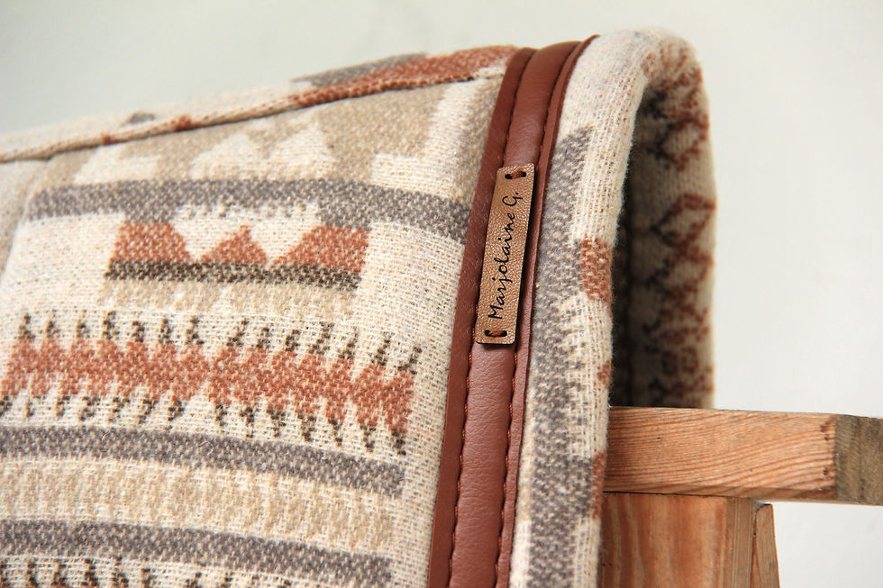 Thumbnail: Tapis de selle - Classique Angle - Navajo Sable Finition Cognac