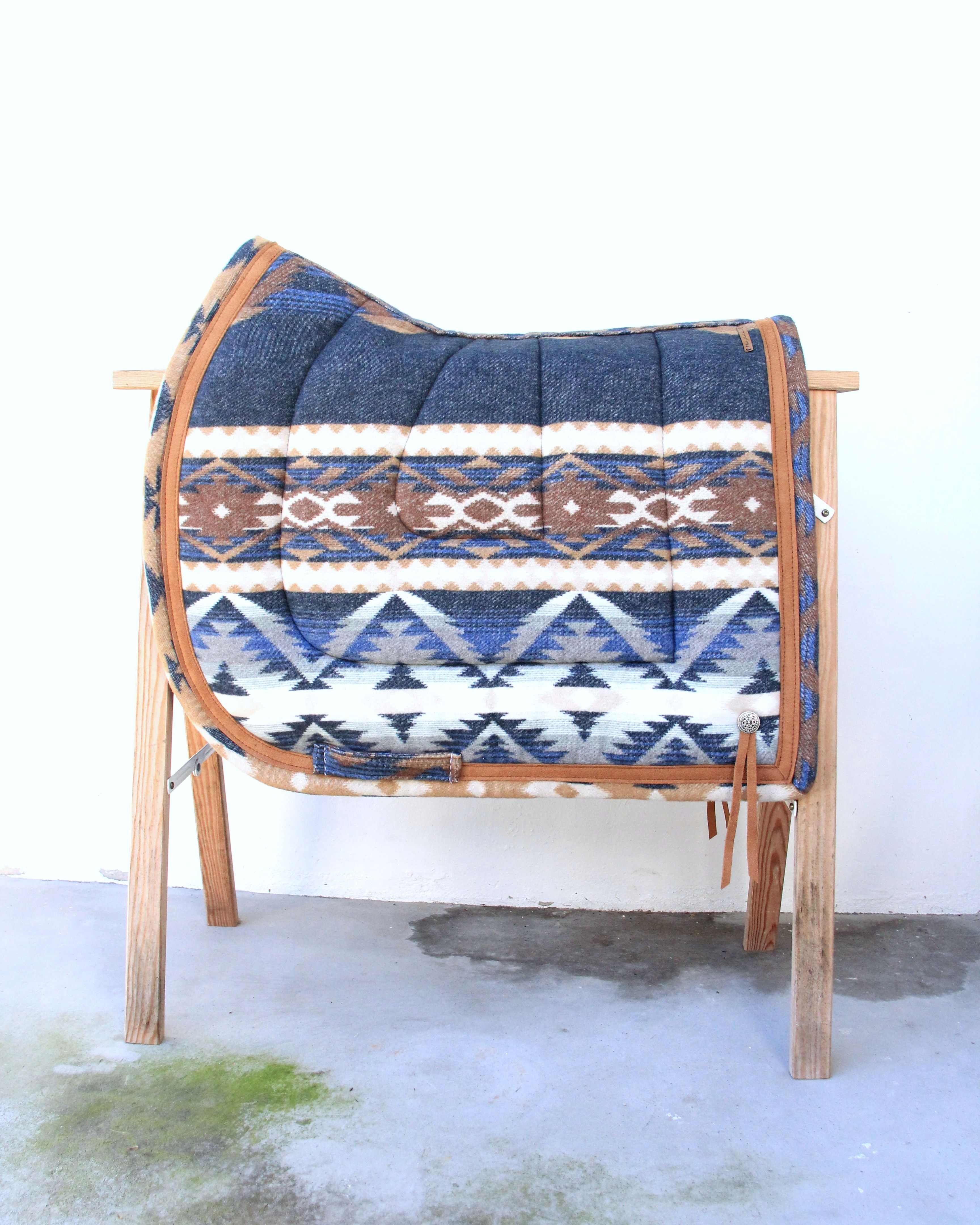 Tapis de selle - Classique à angle - Navajo Ranch Bleu