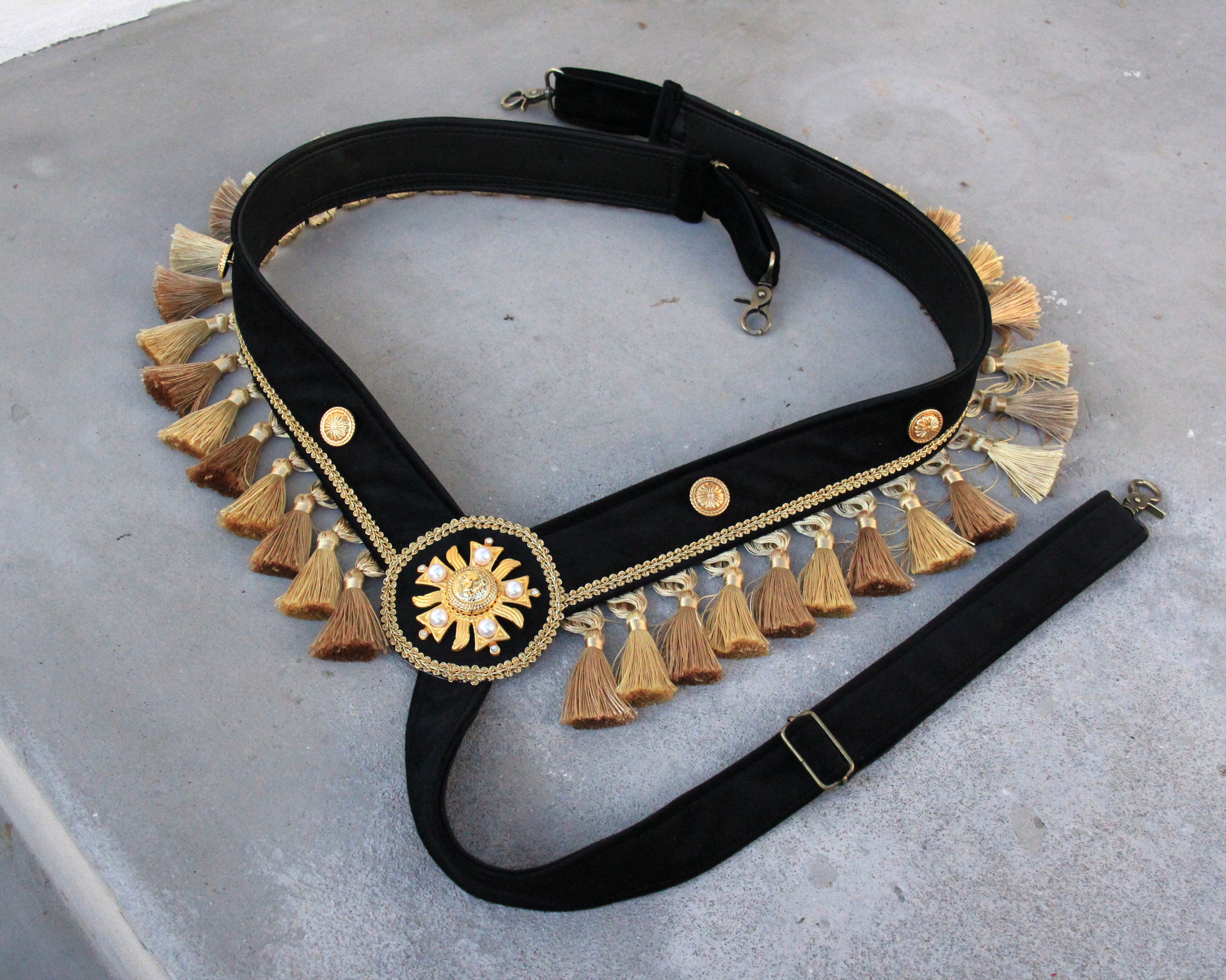 Collier de chasse décoratif - Baroque Pompon - Noir