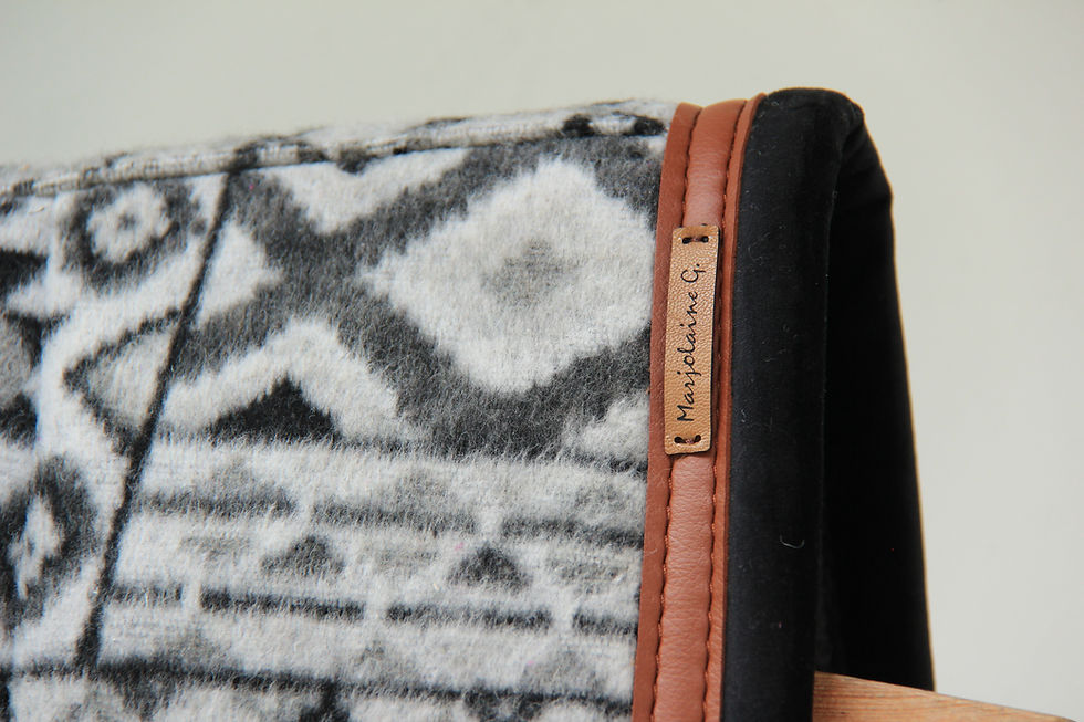 Miniatura: Tapis de selle - Coupé - Patchwork Navajo  Finition Cognac