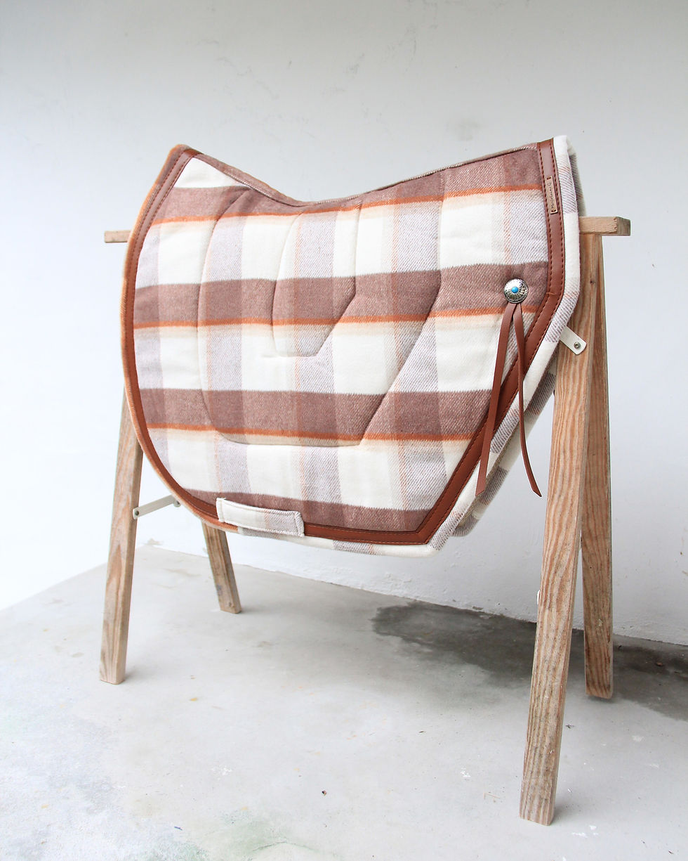 Thumbnail: Tapis de selle - Coupé - Carreaux Café/Blanc