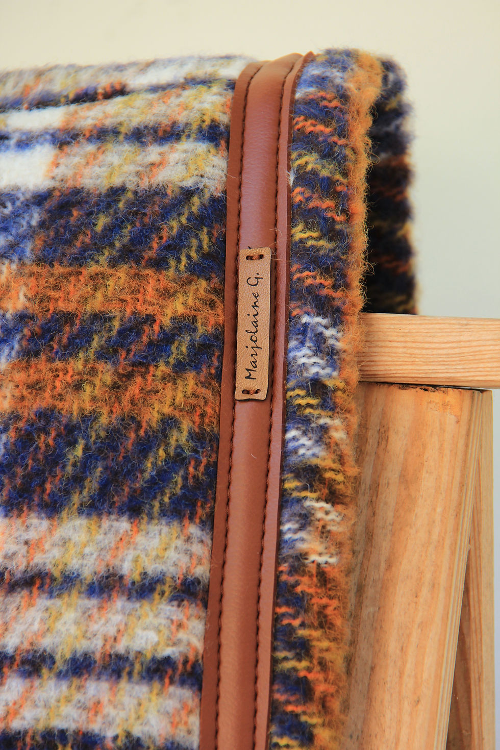 Thumbnail: Tapis de selle - CLassique - Carreaux Moutarde & Marine