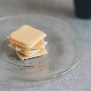 Now on Cheese s cookies on a glass plate