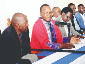 Chief Mutasa presiding over a traditional court hearing in Zimbabwe