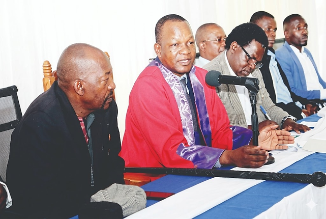Chief Mutasa presiding over a traditional court hearing in Zimbabwe