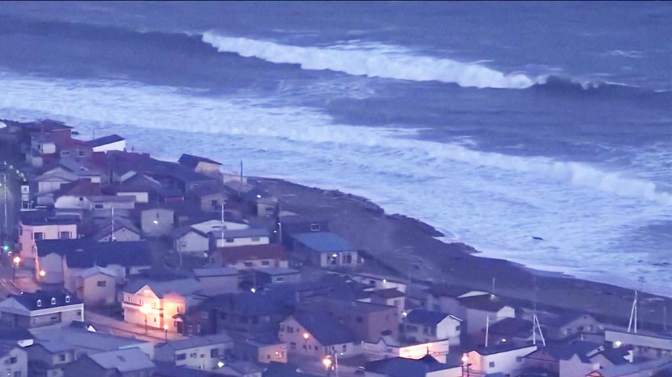 “Tsunami waves recorded at Iwate coast after quake