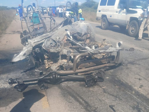 “Toyota Quantum wreckage after blast”