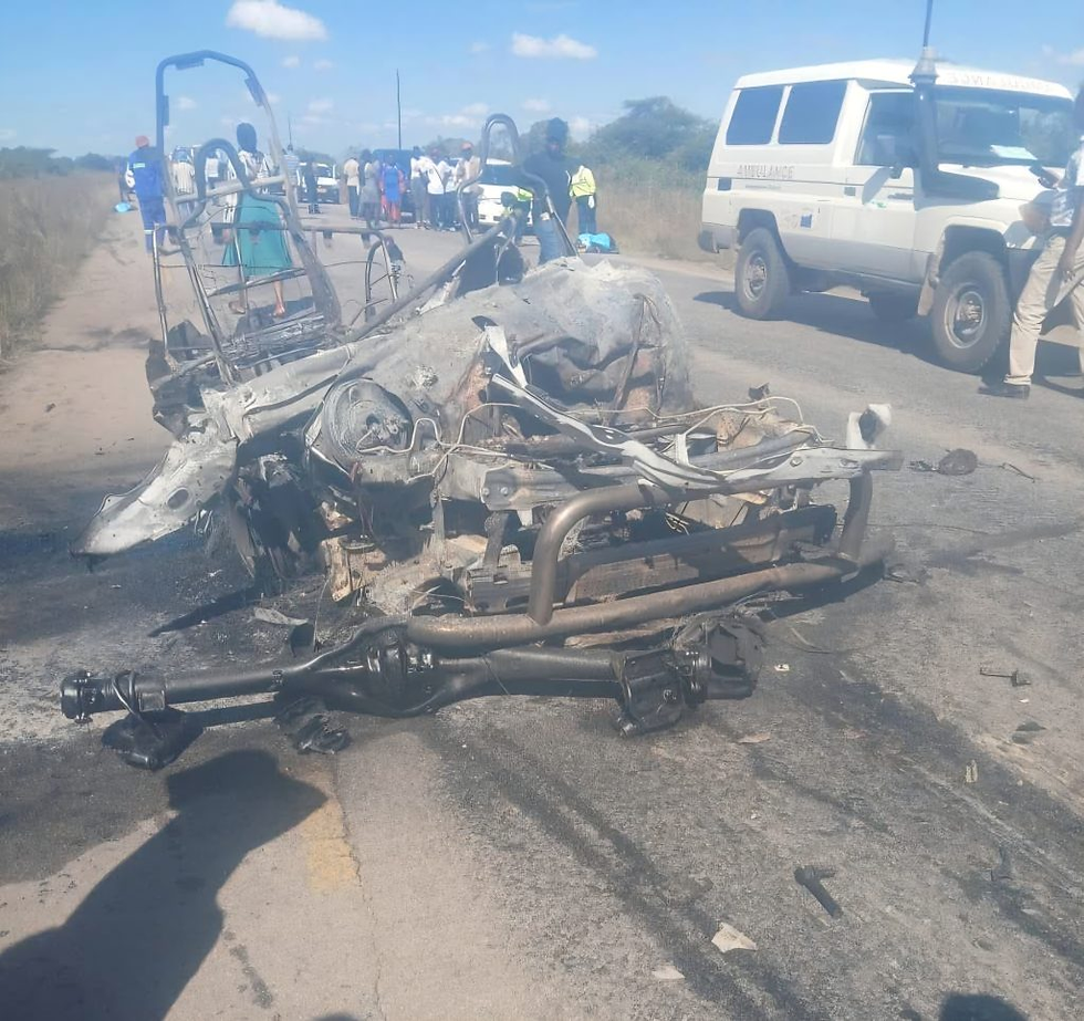 “Toyota Quantum wreckage after blast”
