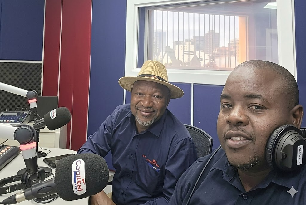 Wicknell Chivayo at Capitalk studios with Phathisani Sibanda