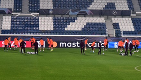 “Real Madrid players during training session”