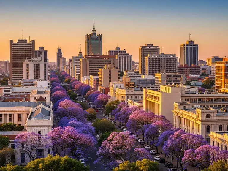 Harare skyline highlighting the Zimbabwean capital.