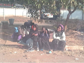 A homeless family sheltering near Mt Pleasant Post Office in Harare.