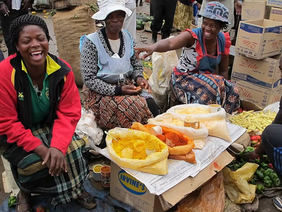 Women vendors trading in a Zimbabwean market
