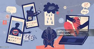 Cyberbullying concept illustration.