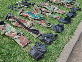 Firearms and army combat equipment were recovered during the police operation