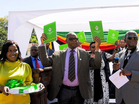 Health Minister Douglas Mombeshora launching the National Health Strategy at Norton Hospital.