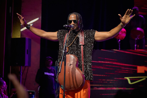 Jah Prayzah holding his Outstanding Male Musician trophy at the 2026 NAMA Awards in Harare