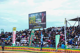 “Crowd entering Maphisa Stadium Independence Day celebrations”