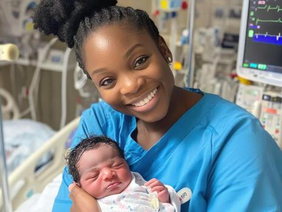 “Mother and newborn receiving care in hospital”