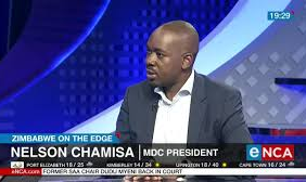 Nelson Chamisa speaking during an interview following the launch of Agenda 2026
