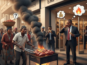Close-up of street food being prepared in an urban setting, illustrating the intersection of culture and commerce.
