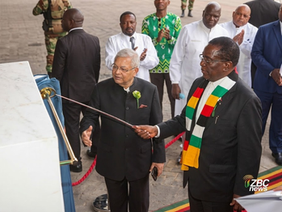 President Mnangagwa touring new Cheetos factory in Zimbabwe