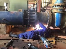 Engineers working on a massive water main at the Warren Control pump station in Harare
