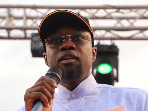 Ousmane Sonko addressing supporters in Dakar