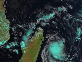 Satellite image of Tropical Storm Gezani over the south‑west Indian Ocean — Tropical Storm Gezani satellite