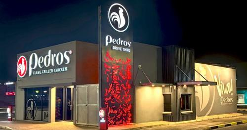“Pedros Flame Grilled Chicken restaurant exterior”
