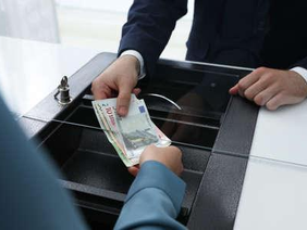 Cash transaction in retail shop