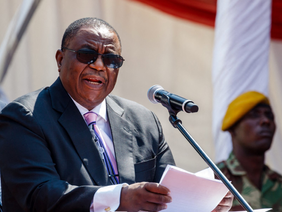 Vice-President Constantino Chiwenga addressing a gathering.