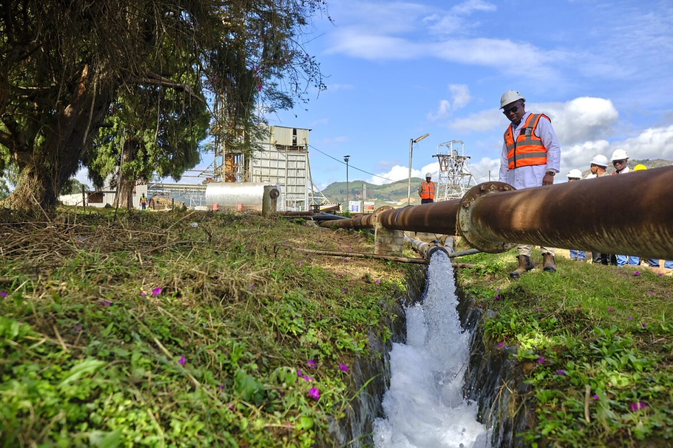 Water being pumped from underground