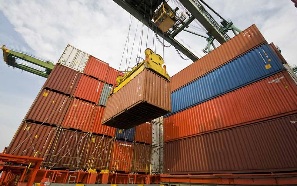 Shipping containers import export trade port