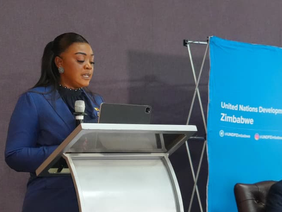 ICT Minister Tatenda Mavetera speaking at public event