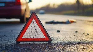 Accident ahead sign triangle