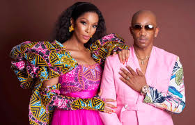 South African duo Mafikizolo performing on stage.